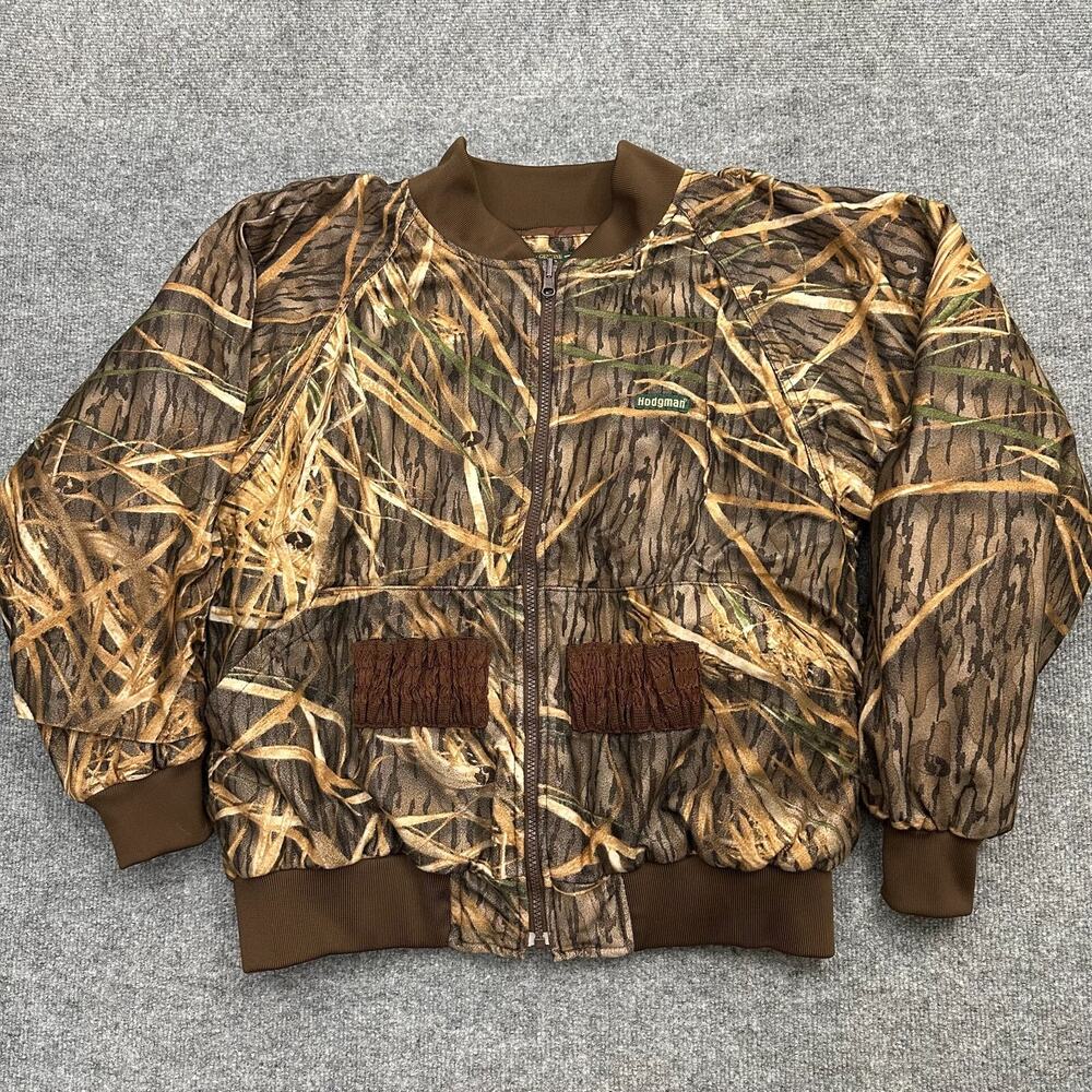 Hodgman Mossy Oak Shadow Grass Camo Jacket Bomber Mens Medium Hunt Full Zip